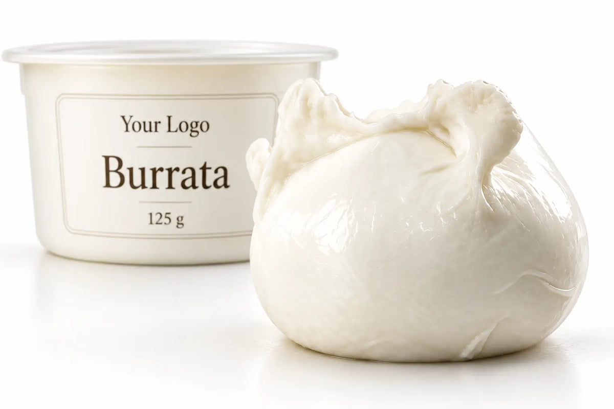 Fresh burrata cheese close-up