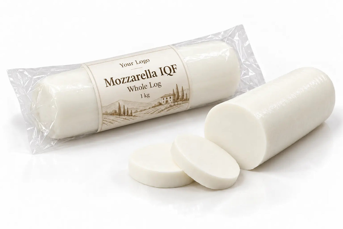 Mozzarella IQF log for foodservice and industrial use