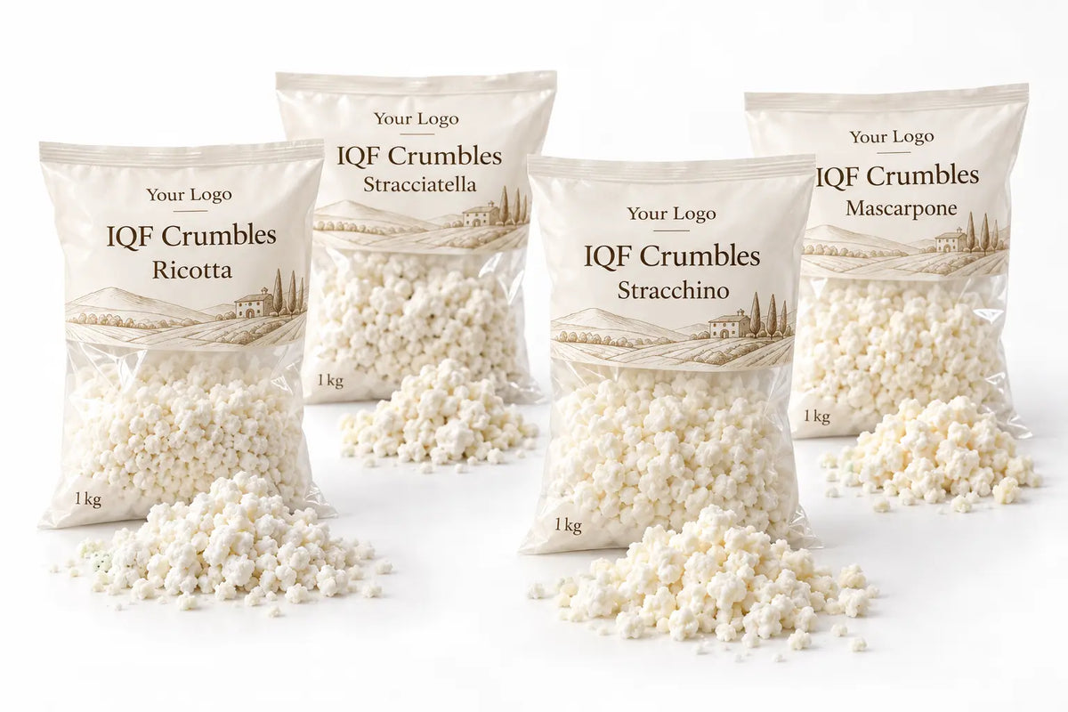 IQF cheese crumble formats