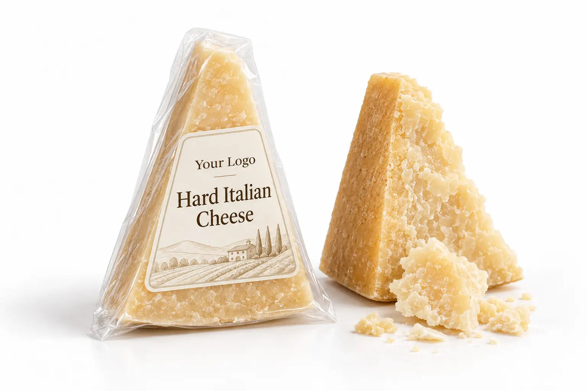 Hard Italian cheese wedge