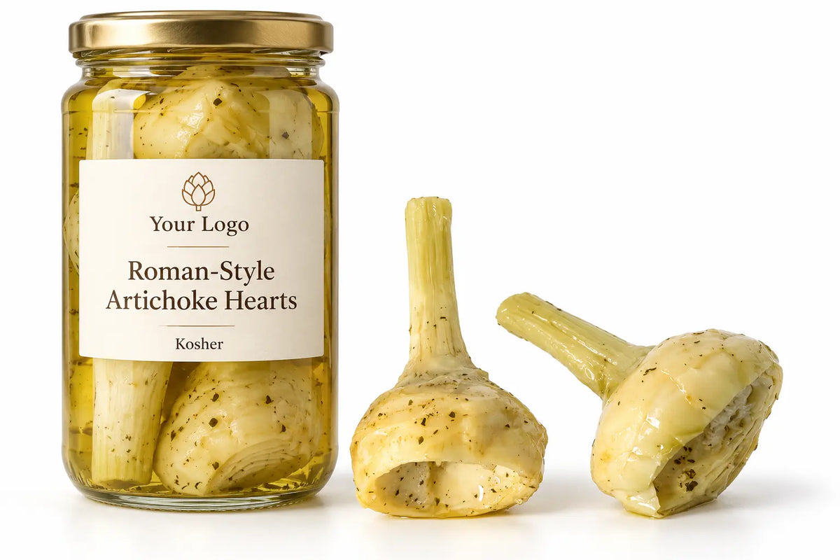 Roman-style kosher trimmed artichoke hearts