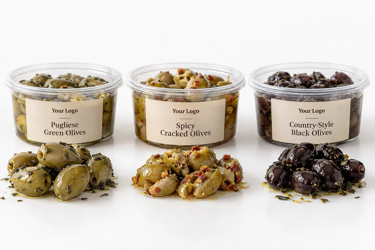 Assorted seasoned olives